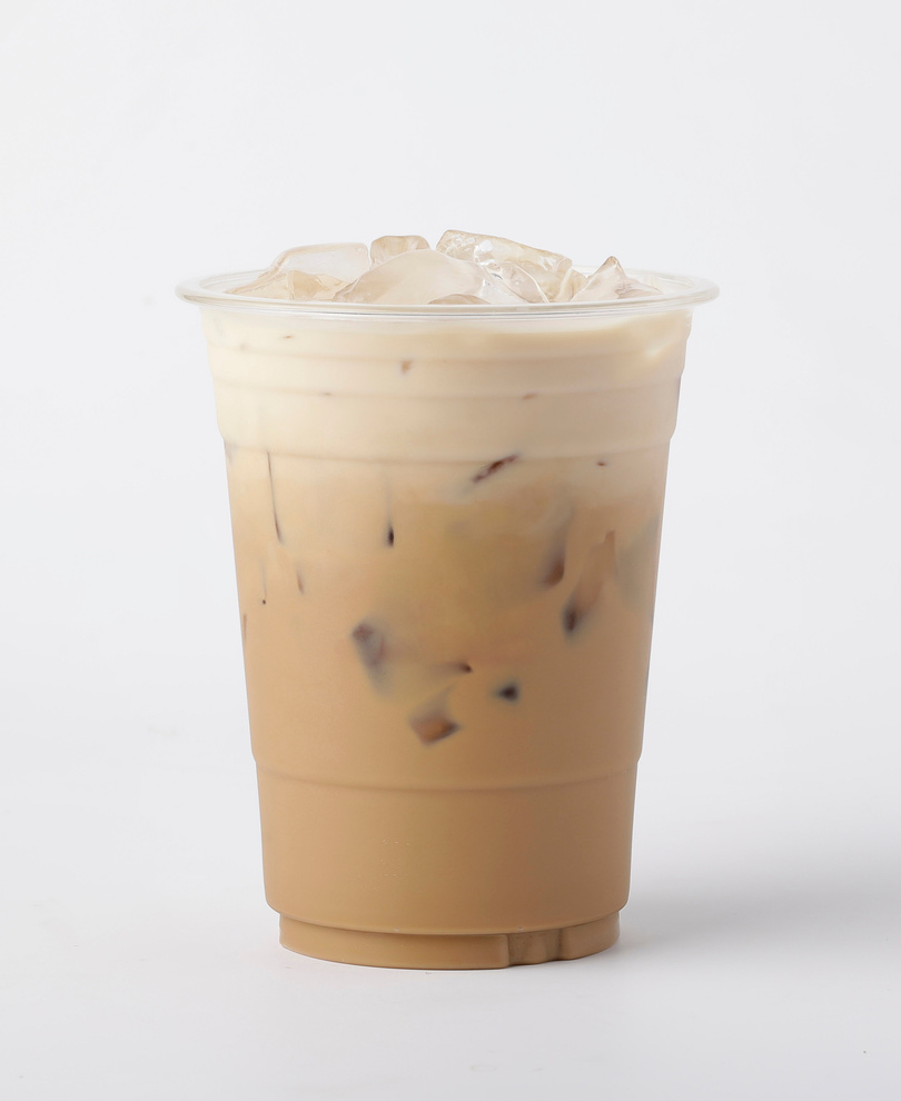 Cold latte on a white background